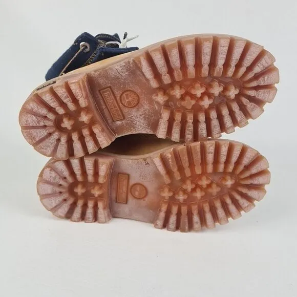 Timberland Roll Top Thermal Little Kids Boots Wheat Leather Size 11