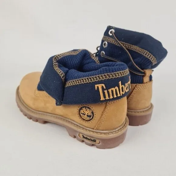 Timberland Roll Top Thermal Little Kids Boots Wheat Leather Size 11
