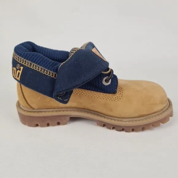 Timberland Roll Top Thermal Little Kids Boots Wheat Leather Size 11