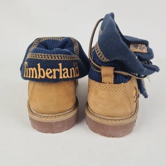 Timberland Roll Top Thermal Little Kids Boots Wheat Leather Size 11