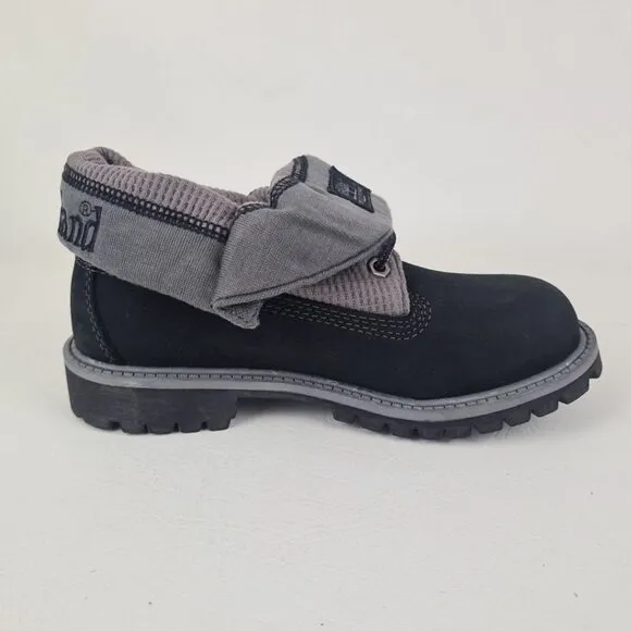 Timberland Thermal Roll Top Boots Little Kids Black Leather