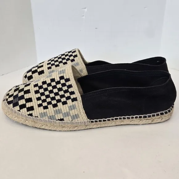TODD SNYDER Guanabana Black and Cream Slip-On Espadriles