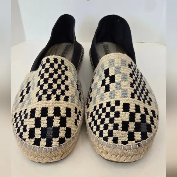 TODD SNYDER Guanabana Black and Cream Slip-On Espadriles