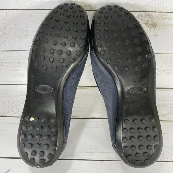 Tod's Black Patent Leather And Suede Lace up Loafers Size 36.5 US Size 6.5