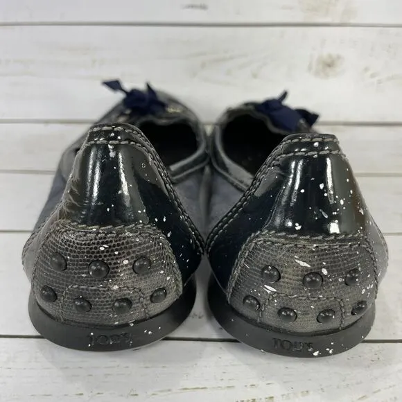 Tod's Black Patent Leather And Suede Lace up Loafers Size 36.5 US Size 6.5