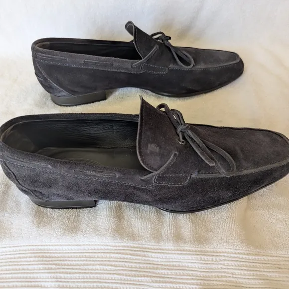 Tod's Blue Suede Loafers