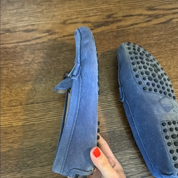 Tod's Blue Suede Loafers