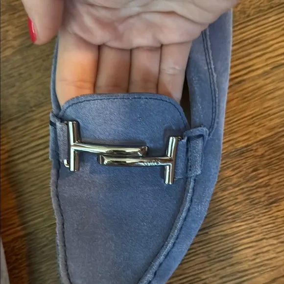 Tod's Blue Suede Loafers