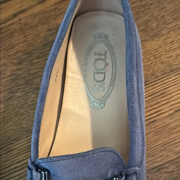 Tod's Blue Suede Loafers