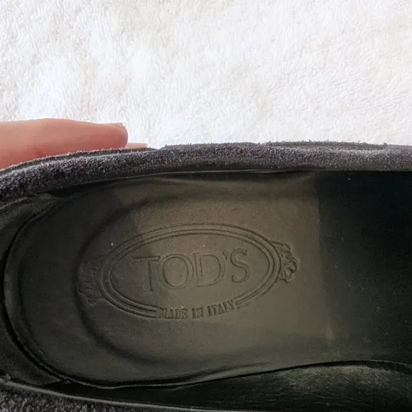 Tod's Blue Suede Loafers
