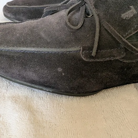 Tod's Blue Suede Loafers