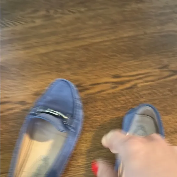 Tod's Blue Suede Loafers