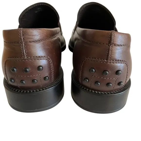 Tod's Brown Leather Penny Loafers 7.5 LIKE NEW