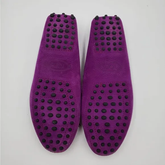 Tods Purple Flat Loafers Size 37