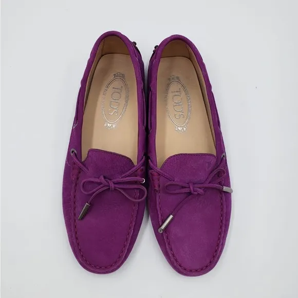 Tods Purple Flat Loafers Size 37