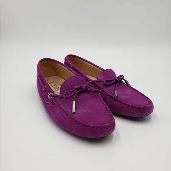 Tods Purple Flat Loafers Size 37