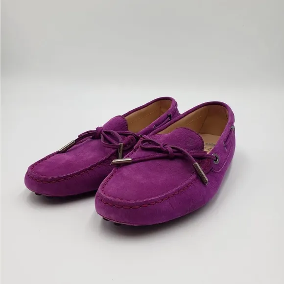 Tods Purple Flat Loafers Size 37