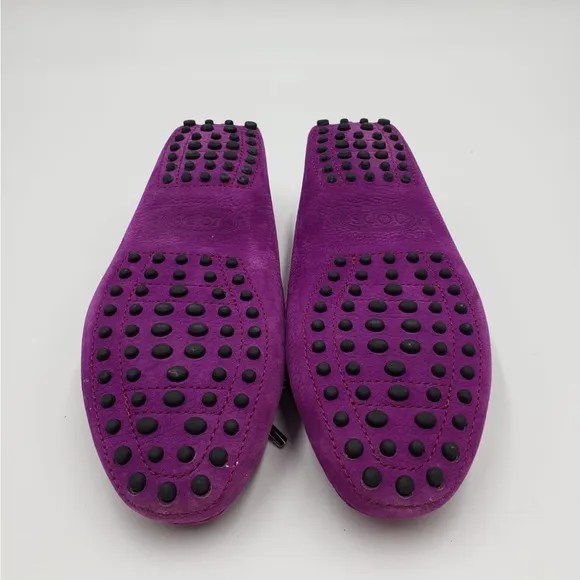 Tods Purple Flat Loafers Size 37