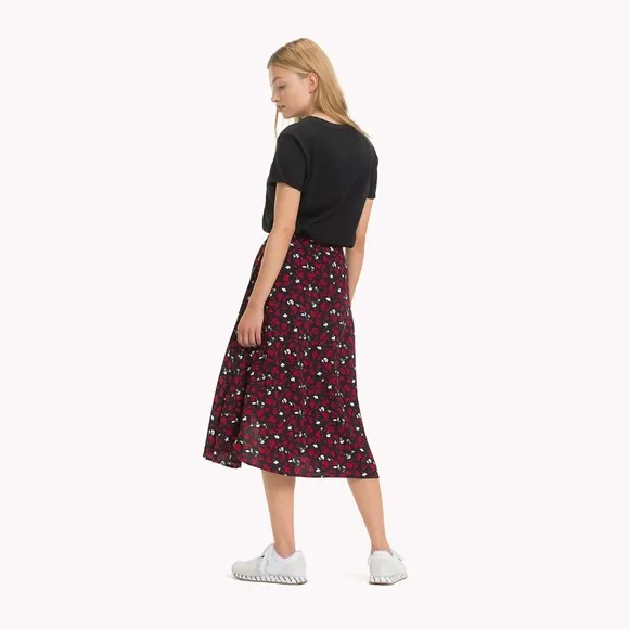 Tommy Printed Hem Detail Skirt
