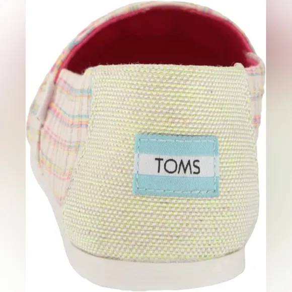 👣TOM'S 🩷ALPARGATA Natural Summer Plaid/Love Espadrilles love love love you