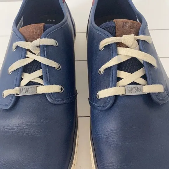 Toms X Marvel Blue Leather Sneakers, Size 11.5
