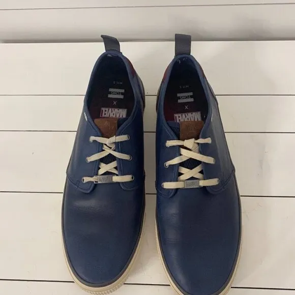 Toms X Marvel Blue Leather Sneakers, Size 11.5