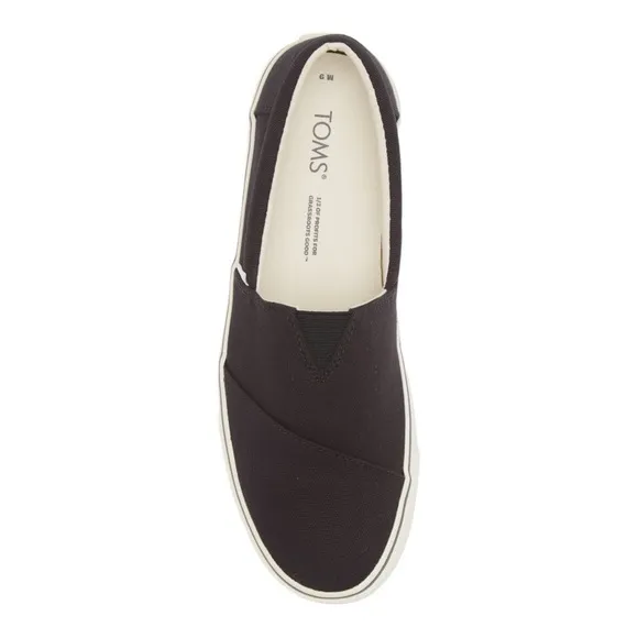 ♥️Toms♥️Men’s Alpargata Black &amp; White Slip-On Sneaker Size (7.5) Med Width