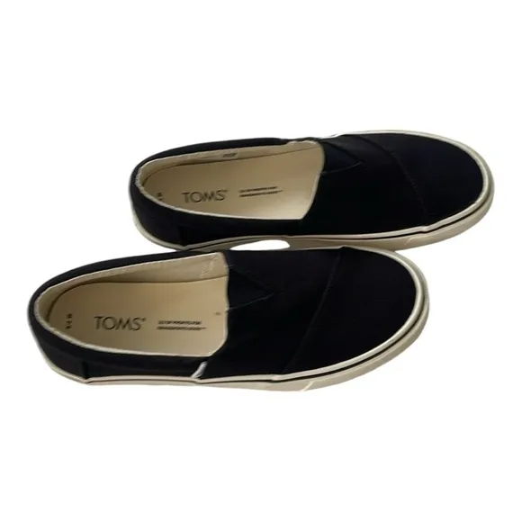 ♥️Toms♥️Men’s Alpargata Black &amp; White Slip-On Sneaker Size (7.5) Med Width