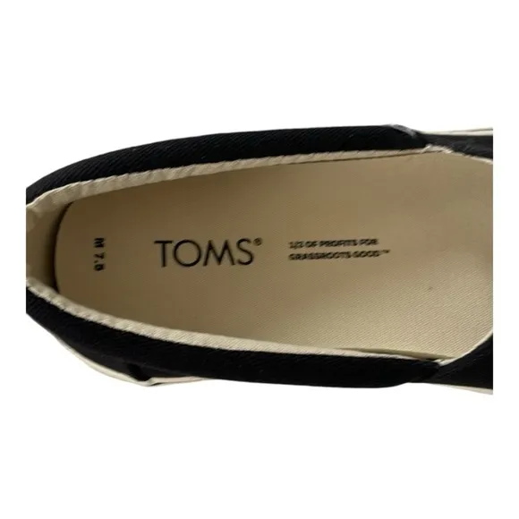 ♥️Toms♥️Men’s Alpargata Black &amp; White Slip-On Sneaker Size (7.5) Med Width
