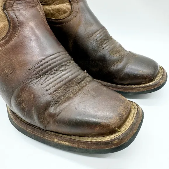 Tony Lama Women's Asena Western Leather Boots Brindle Brown &amp; Lavender Size 6