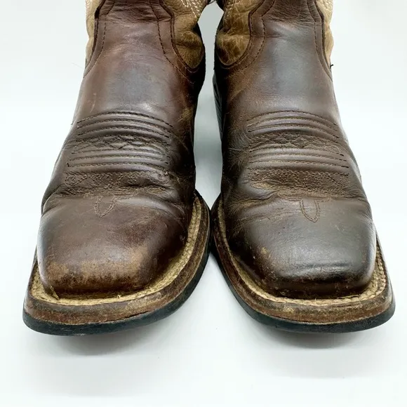 Tony Lama Women's Asena Western Leather Boots Brindle Brown &amp; Lavender Size 6