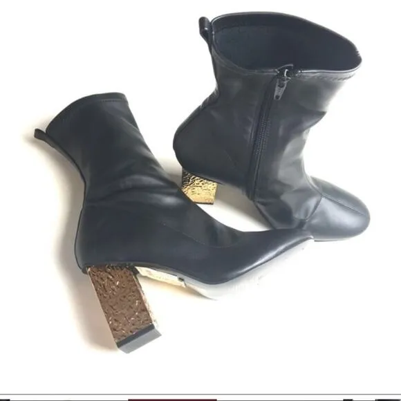 Topshop HAVEN Electroplated Heel Sock Boot.