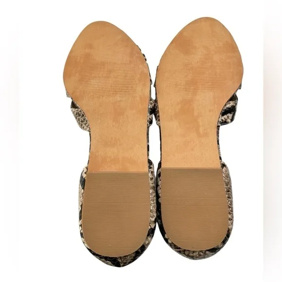 Torrid Vegan Snakeskin D'orsay Cut-Out Flats Size 10 W Slip-On Shoes Sandals NEW
