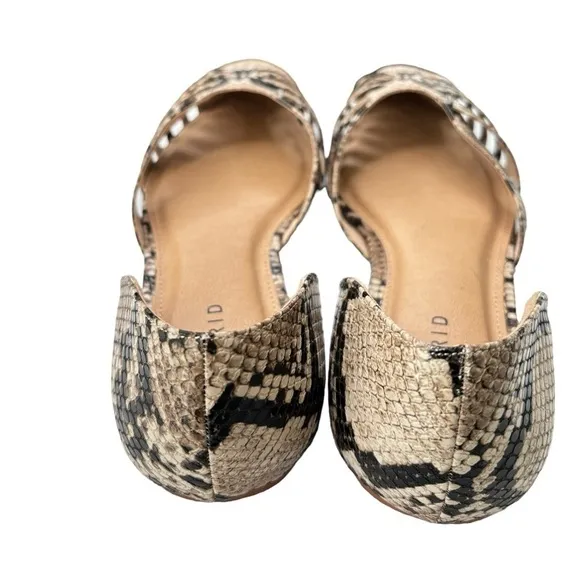 Torrid Vegan Snakeskin D'orsay Cut-Out Flats Size 10 W Slip-On Shoes Sandals NEW