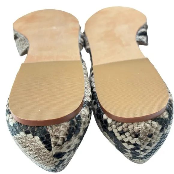 Torrid Vegan Snakeskin D'orsay Cut-Out Flats Size 10 W Slip-On Shoes Sandals NEW