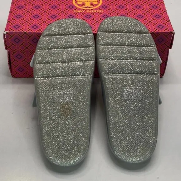 Tory Burch Buckle Bubble Jelly Slip-On Sandals – Women’s Size 7 – Light Gray/Sil