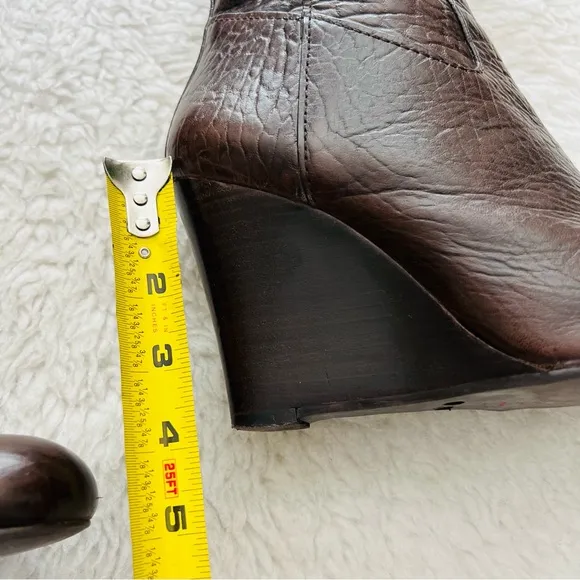 Tory Burch Buffalo Leather Custom 2 Different heels Height Tall Boots Size 8 M