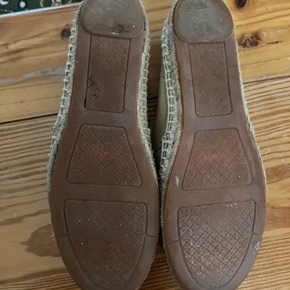 Tory Burch color block flat espadrilles slip on shoes, size 10.5