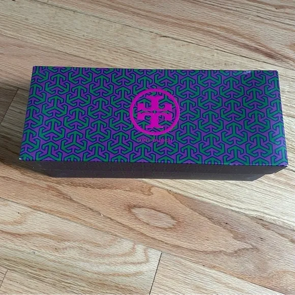 Tory Burch Frankie Navy Khaki Foam Wedge Flip Flop With Box Style 11158667 Sz 9