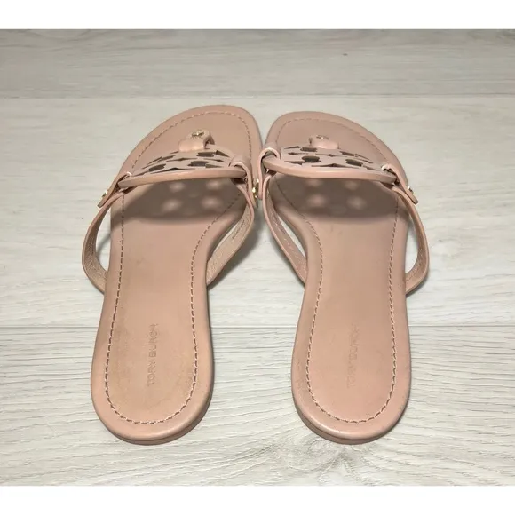 Tory Burch Miller Light Makeup Leather Sandals Size 10