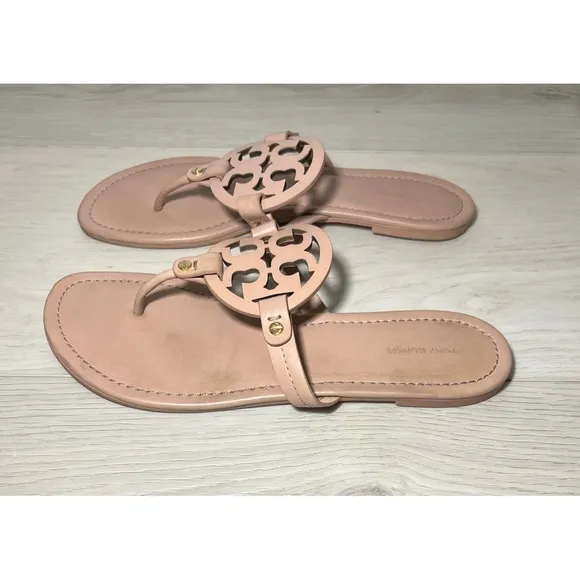 Tory Burch Miller Light Makeup Leather Sandals Size 10