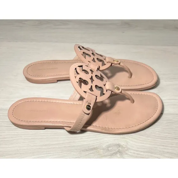 Tory Burch Miller Light Makeup Leather Sandals Size 10