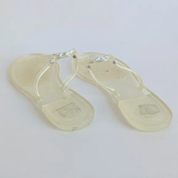 Tory Burch Mini Miller Jelly Thong Flip Flop Sandals Ivory White - sz 7