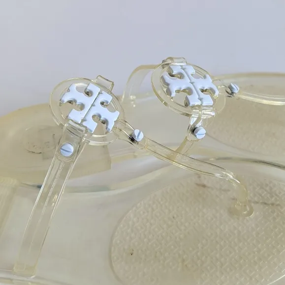 Tory Burch Mini Miller Jelly Thong Flip Flop Sandals Ivory White - sz 7