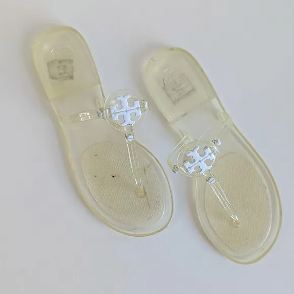 Tory Burch Mini Miller Jelly Thong Flip Flop Sandals Ivory White - sz 7