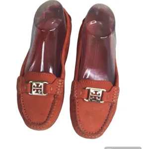 Tory Burch Orange Pebbled Leather Loafers, Sz 6M