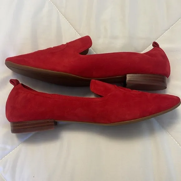 Tory Burch Red Suede Leigh Loafers size 9