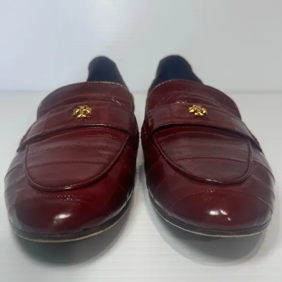 Tory Burch Wine Leather Ballet Loafers Size 7