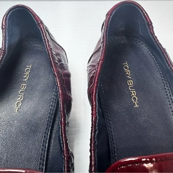 Tory Burch Wine Leather Ballet Loafers Size 7