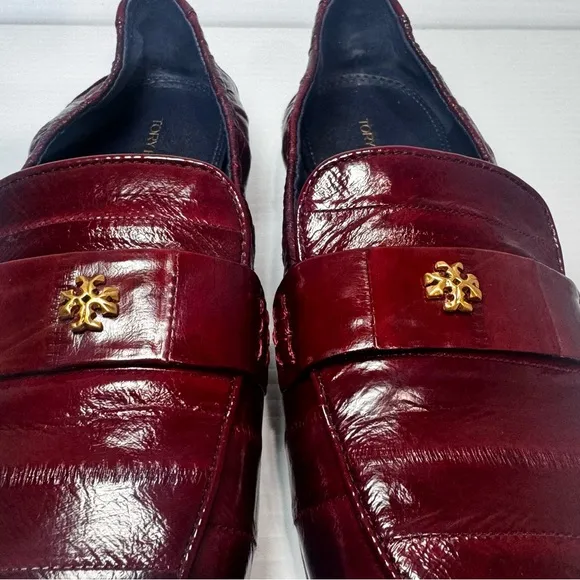 Tory Burch Wine Leather Ballet Loafers Size 7